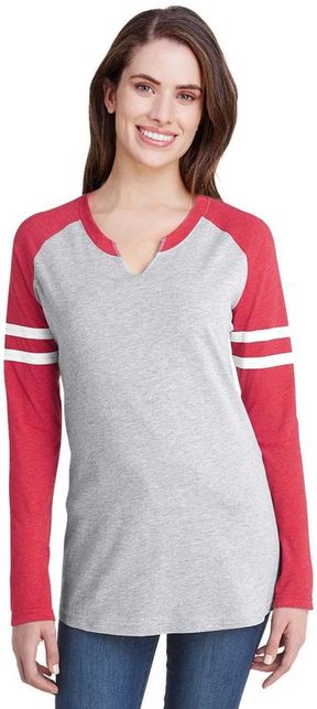 LAT Ladies' Gameday Mash-Up Long Sleeve Fine Jersey T-Shirt